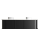Hampshire 1800mm Satin Black Wall Hung Curve Vanity - Image 6