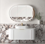 Hampshire 1200mm Satin White Wall Hung Curve Vanity