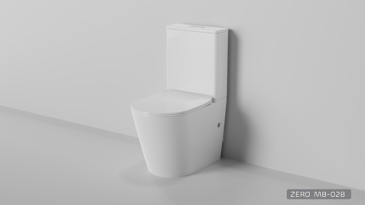 Zero-MB-028 Zero Extra High Rimless WhirlPool Flushing Back to Wall Toilet Suite - Image 1