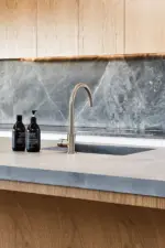 Round Gooseneck Kitchen Mixer Tap with Pinless Handle - Image 32