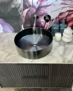 Lavello Round Steel Bathroom Basin 380 x 110 - Image 8