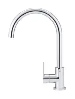 Round Gooseneck Kitchen Mixer Tap with Paddle Handle - Image 3