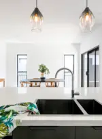 Round Gooseneck Kitchen Mixer Tap with Pinless Handle - Image 2