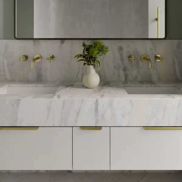 Öppen Edge-Pull 300mm Cabinet Handle (Brushed)