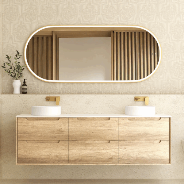 Byron 1800mm Natural Oak Wall Hung Vanity
