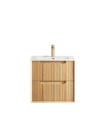 Byron Fluted 600mm Woodland Oak Wall Hung Vanity - Image 10