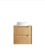 Byron Fluted 600mm Woodland Oak Wall Hung Vanity - Image 4