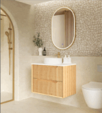 Byron Fluted 750mm Woodland Oak Wall Hung Vanity - Image 3