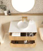 Byron Fluted 750mm Woodland Oak Wall Hung Vanity - Image 5