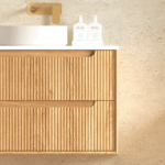 Byron Fluted 750mm Woodland Oak Wall Hung Vanity - Image 4