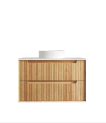 Byron Fluted 900mm Woodland Oak Wall Hung Vanity - Image 12