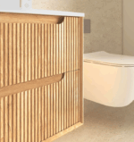 Byron Fluted 1200mm Woodland Oak Four Drawer Wall Hung Vanity - Image 8