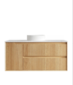 Byron Fluted 1200mm Woodland Oak Wall Hung Vanity - Image 8