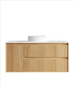 Byron Fluted 1200mm Woodland Oak Wall Hung Vanity - Image 6