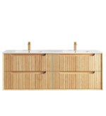 Byron Fluted 1500mm Woodland Oak Wall Hung Vanity - Image 10