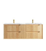 Byron Fluted 1500mm Woodland Oak Wall Hung Vanity - Image 5