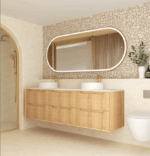 Byron Fluted 1800mm Woodland Oak Wall Hung Vanity - Image 4