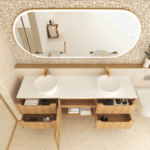 Byron Fluted 1800mm Woodland Oak Wall Hung Vanity - Image 3