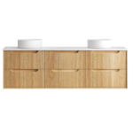 Byron Fluted 1800mm Woodland Oak Wall Hung Vanity - Image 6