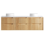 Byron Fluted 1800mm Woodland Oak Wall Hung Vanity - Image 5