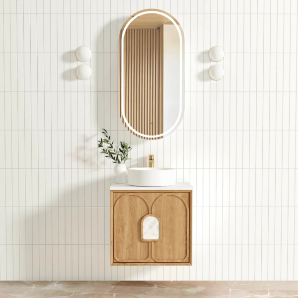 Laguna 600mm Natural American Oak Wall Hung Vanity