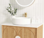 Laguna 600mm Natural American Oak Wall Hung Vanity - Image 4