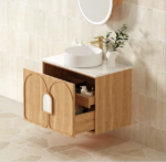 Laguna 600mm Natural American Oak Wall Hung Vanity - Image 16
