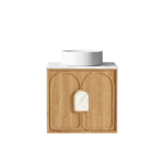 Laguna 600mm Natural American Oak Wall Hung Vanity - Image 15