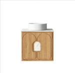 Laguna 600mm Natural American Oak Wall Hung Vanity - Image 8