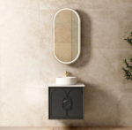 Laguna 600mm Black American Oak Wall Hung Vanity - Image 2