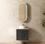 Laguna 600mm Black American Oak Wall Hung Vanity - Image 8