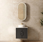 Laguna 600mm Black American Oak Wall Hung Vanity