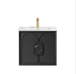 Laguna 600mm Black American Oak Wall Hung Vanity - Image 5