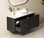 Laguna 1200mm Black American Oak Wall Hung Vanity - Image 5