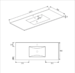 Laguna 1200mm Black American Oak Wall Hung Vanity - Image 13