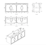 Laguna 1500mm Black American Oak Wall Hung Vanity - Image 17