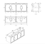 Laguna 1500mm Black American Oak Wall Hung Vanity - Image 13