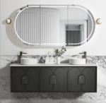 Laguna 1800mm Black American Oak Wall Hung Vanity