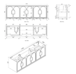 Laguna 1800mm Black American Oak Wall Hung Vanity - Image 12