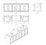 Laguna 1800mm Black American Oak Wall Hung Vanity - Image 10