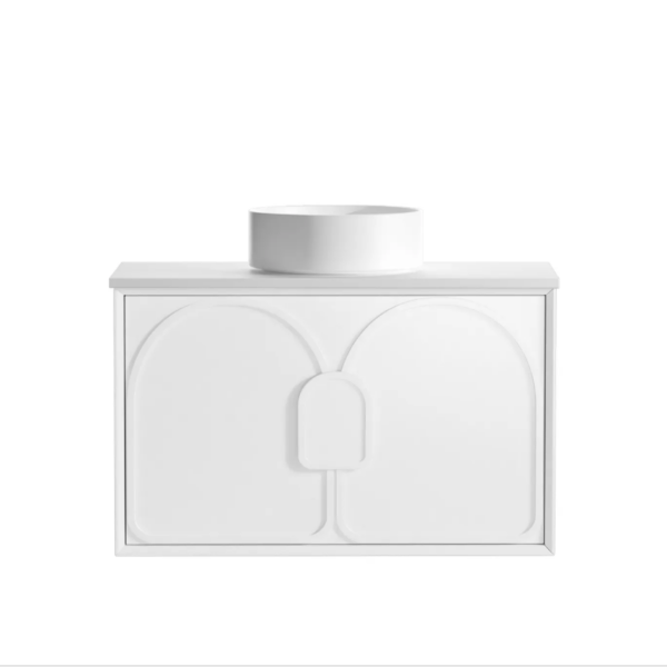 Laguna 900mm Satin White Wall Hung Vanity