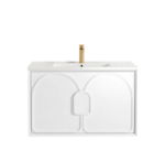 Laguna 900mm Satin White Wall Hung Vanity - Image 3