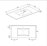 Laguna 900mm Satin White Wall Hung Vanity - Image 6