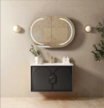 Laguna Mark II 900mm Black Oak Wall Hung Vanity - Image 4