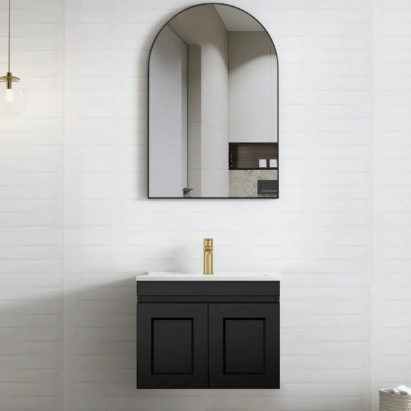 Hampton Mark II 600mm Satin Black Wall Hung Vanity