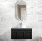 Hampton Mark II 900mm Satin Black Wall Hung Vanity