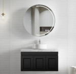 Hampton Mark II 900mm Satin Black Wall Hung Vanity - Image 5