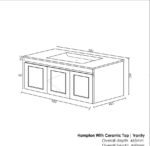 Hampton Mark II 900mm Satin Black Wall Hung Vanity - Image 3