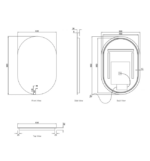 LED Noosa 900(H)x600(W) Frameless Tuffi Mirror - Install Horizontal or Vertical - Image 7