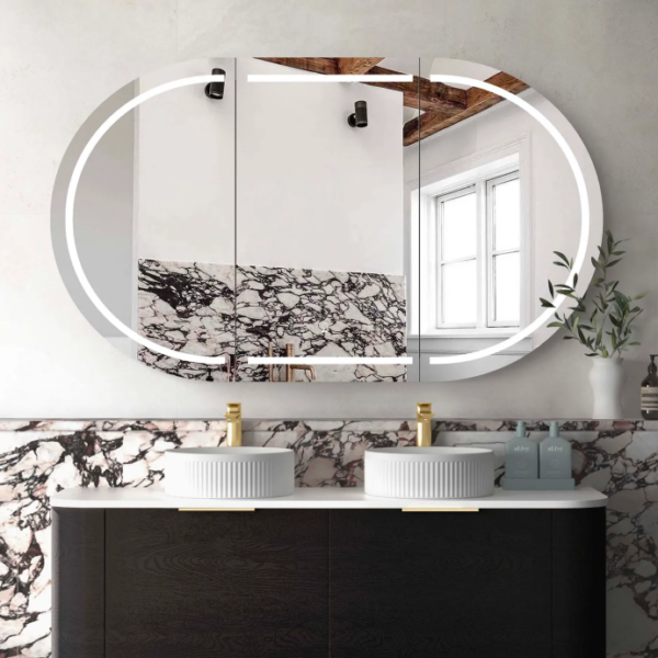 LED Bondi 1500x900 Black Oak Shaving Cabinet